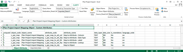 Data export from Clarity PPM to Excel