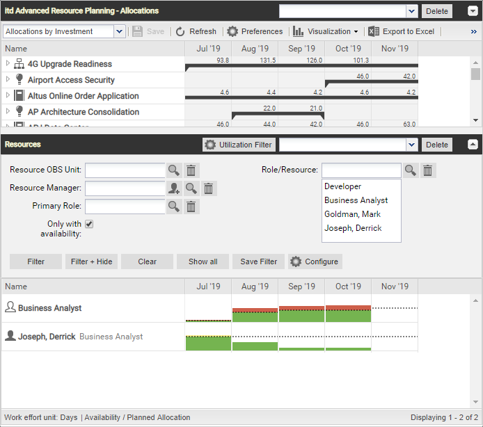 itd Advanced Resource Planning 7.6.0: Only with availability