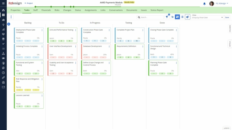 Clarity PPM: Kanban board for agile and hybrid projects